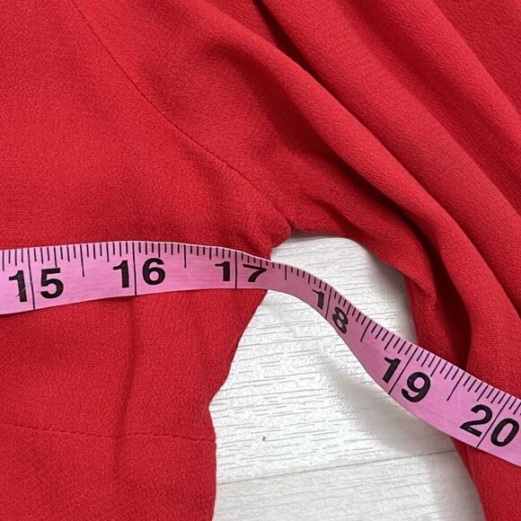 Free People Red Time On My Side S Wrap Mini Dress 3/4 Flutter Sleeves - Picture 11 of 12